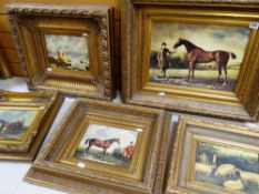 ASSORTED 19TH CENTURY-STYLE GICLEE PRINTS in heavily gilded frames (5)