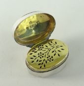 SMALL SILVER OVAL VINAIGRETTE 1801 MAKER THOMAS WILLMORE, BIRMINGHAM, clear hallmarks floral