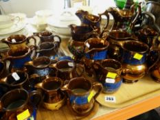 ASSORTED VICTORIAN STAFFORDSHIRE COPPER LUSTRE JUGS