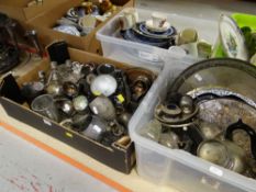 ASSORTED ELECTROPLATED WARES including rose bowls, candelabra, coffee pots ETC