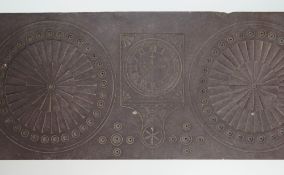 A NINETEENTH CENTURY DYFFRYN OGWEN CARVED SLATE FIREPLACE ORNAMENTATION of horizontal form to be