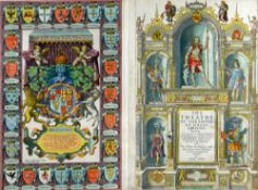 JOHN SPEED rare coloured engraved atlas title-pages - entitled 'The Theatre of the Empire of Great