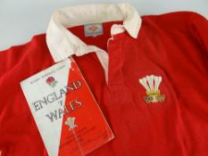 NORMAN GALE MATCH WORN WALES INTERNATIONAL RUGBY UNION JERSEY, bears embroidered Prince of Wales