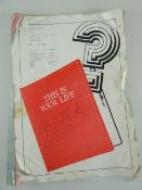 A THAMES TELEVISION 'THIS IS YOUR LIFE' SCRIPT FOR SIR GARETH EDWARDS CBE, dated 31st March 1976,