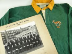 INTERNATIONAL SOUTH AFRICA RUGBY UNION JERSEY WORN BY GABRIEL FREDERICK 'ABIE' MALAN (1935-2014),