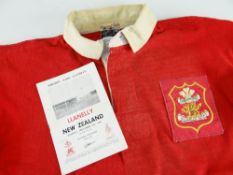 1963 LLANELLY RUGBY UNION JERSEY MATCH WORN BY NORMAN GALE AGAINST NEW ZEALAND played on December