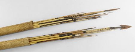 COLLECTION OF AMAZONIAN REED ARROWS, probably Wai Wai or Karaja, Brazil, finely woven bound tips
