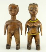 PAIR OF EWE MALE & FEMALE FIGURES, Ghana, 20cms (2)