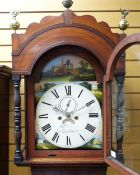 19TH CENTURY SOUTH WALES MAHOGANY 8-DAY LONGCASE CLOCK with 12-inch painted broken arch dial, signed