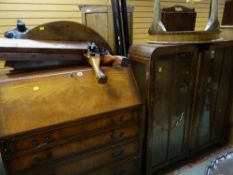 ASSORTED OCCASIONAL FURNITURE including Georgian-style mahogany bureau, Queen Anne-style walnut