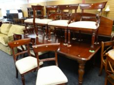 MODERN REPRODUCTION VICTORIAN-STYLE MAHOGANY DINING ROOM SUITE, comprising 8ft extending dining
