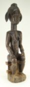 LARGE BAULE SEATED FEMALE FIGURE, 80cms high