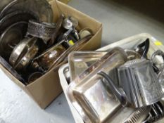 ASSORTED ELECTROPLATED WARES including salvers, dishes, teapots, entree dishes ETC