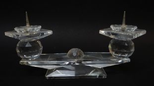 SWAROVSKI CRYSTAL TWO-BRANCH CANDELABRUM, 7600 112000