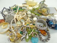 ASSORTED COSTUME JEWELLERY TO INCLUDE, rings, bangles, necklaces, earrings, brooches ETC (3)