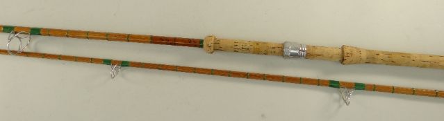 HARDY PALAKONA 'NO.2 LRH SPINNING' TWO-PIECE SPLIT CANE ROD, 9ft 6in