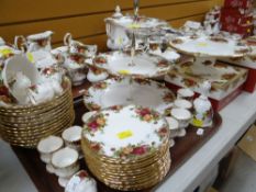ROYAL ALBERT 'OLD COUNTRY ROSES' BREAKFAST SERVICE FOR TWELVE comprising cereal bowls, side