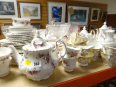 THREE ROYAL ALBERT BONE CHINA PART TEA SERVICES including 'Lavender Rose', 'Love Lace' and 'Val d'