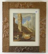 ATTRIBUTED TO SAMUEL PROUT (1783-1852) ink and wash with body colour - 'A View of Charles Bridge,