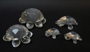 SWAROVSKI CRYSTAL TURTLES, two boxed (4)