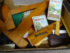 ARCHITECT'S DRAWING EQUIPMENT comprising two tea squares, sets of drawing instruments, boxwood scale