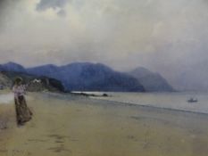CARLETON GRANT RBA watercolour - North Wales coastal scene, Deganwy looking towards Penmaenmawr with