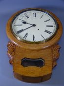 CLOCKS - light oak pendulum wall clock with painted dial