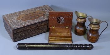 CONSTABULARY TYPE OLD TRUNCHEON and a quantity of other treen