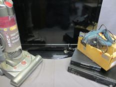 HOUSEHOLD ELECTRIC ITEMS - Toshiba Regza flatscreen tv, Humax Digibox, Panasonic combi player, Black