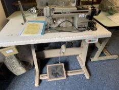 TOYOTA AD340 INDUSTRIAL SEWING MACHINE ON STAND, 100cms overall H, 106.5cms L, 60.5cms W the stand