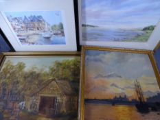 WILLIAM E WHEELER watercolour - entitled 'The Taff Estuary at Laugharne', signed, 37 x 48cms and a