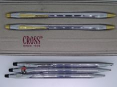 CROSS - Vintage Polished Chrome Cross Classic Century Medallist ballpoint pen and pencil set, both