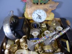 MANTEL CLOCK, CARRIAGE CLOCK and an assortment of other ornamental items