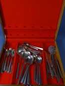 PART CANTEEN OF YELLOW METAL COLOURED CUTLERY