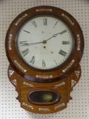 OLDHAM, DROP DIAL PENDULUM WALL CLOCK with mother of pear detail