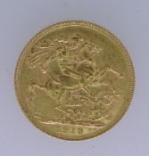 GEORGE V FULL GOLD SOVEREIGN DATED 1913, 8grms