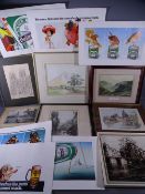 PAINTINGS & PRINTS, a parcel including vintage advertising boards for Heineken 'Refreshes the
