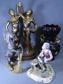 ORNAMENTAL FIGURES, animals, a mixed assortment (lady figurine 8cms tall) ETC (3 boxes)