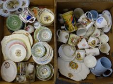 COMMEMORATIVE CABINET WARE mainly 20th century, makers include Paragon, Wade, Grafton, Long Park