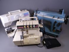 SINGER 20U PROFESSIONAL SEWING MACHINE, Janome sewing machine and a Riccar sewing machine along with