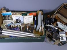 OLYMPUS 35M CAMERA, Tamron lense, Miranda carry case, tripod and a quantity of reel recordings