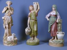 THREE ROYAL DUX FIGURES, typical examples, the tallest 30cms H (A/F)