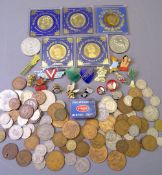 VINTAGE & LATER COLLECTABLE COINS, CROWNS & BADGES