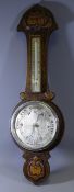 A BANJO BAROMETER with carved detail
