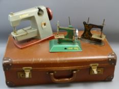 TOYS - Vulcan vintage toy sewing machine, Little Betty toy sewing machine and another in a leather