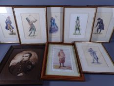 VINTAGE PRINTS GOLF RELATED - 'Fresh Air Shots', 'In the Rough', 'Hole in one', 'Missed Putts', 'Bad