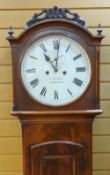 19TH CENTURY IRISH MAHOGANY LONGCASE CLOCK, J. WILLIAMS, LONDONDERRY, arched hood enclosing