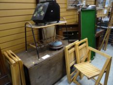 ASSORTED OCCASIONAL FURNITURE including 18th Century mahogany drop flap dining table, modesty