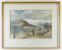 G. GLYN DAVIES watercolour - Cambrian Mountains from Strata Florida (Ystradfflur), signed and
