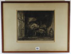 SIR FRANK BRANGWYN etching - The Haycart, signed in pencil, 24 x 30cm